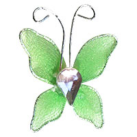 Petit Papillon Strass Décoration Mariage Vert Anis