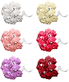 Petites roses ourlées satin de décoration