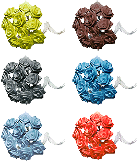 Petites roses ourlées satin de décoration