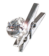 Mini Pinces Argentées avec Diamant Marque Place Argent Transparent