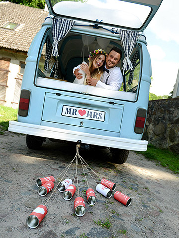 Ploaque voiture mariés Mr and Mrs