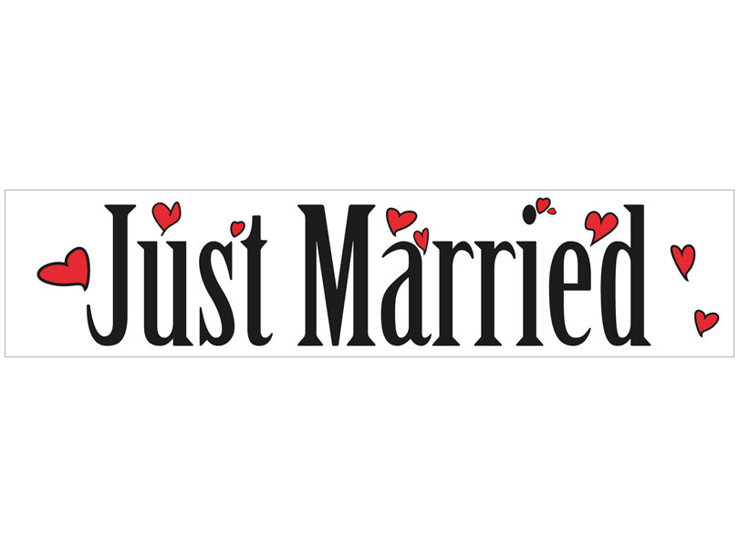 Plaque Pour Voiture Mariage Just Married Aimantée