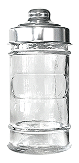 Mini bocal en verre couvercle argenté