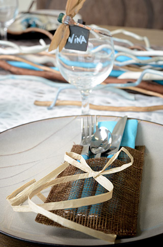 Raphia deco serviettes