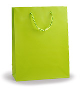 Grand Sac Satiné Cordelette Vert Anis à Offrir