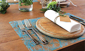 Chemin de Table Sizoweb Abaca Turquoise