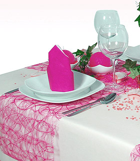 Chemin de Table Sizoweb Abaca Luxe Fuchsia