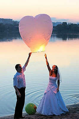 Sky Lantern Coeur Blanc Discount x10