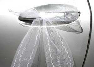 Decoration Voiture Mariage Tulle, Ruban Voiture Mariage, Noeud