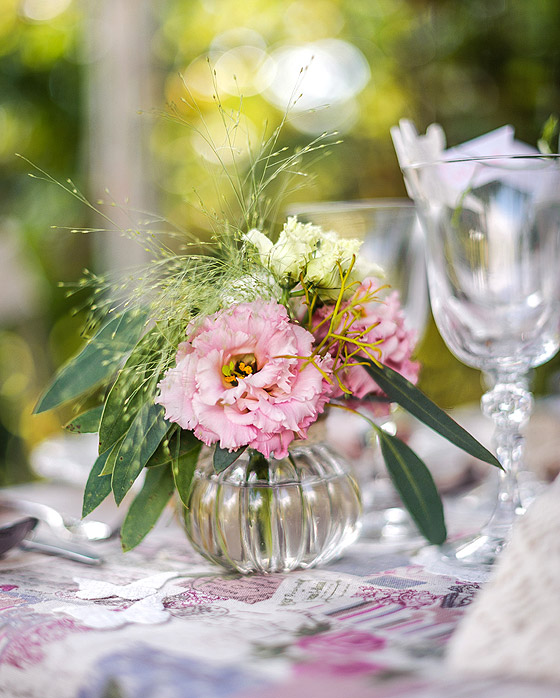 Fiole de dragées avec fleur de tulle - Mariage / Fiançailles