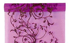 Chemin de table Organza Paillettes Fuchsia Violine