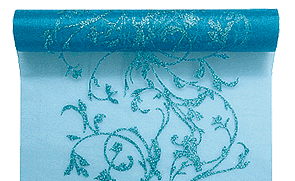 Chemin de table Organza Paillettes Turquoise