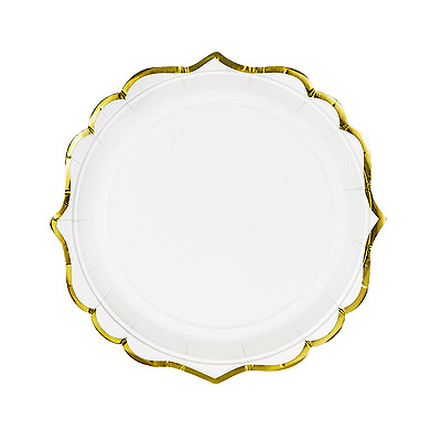 Petites Assiettes Blanc Doré Chic