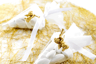 Ange Doré Autocollant Boite Dragées Mariage