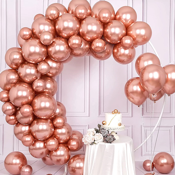 Ballons Glossy Nacrés Rose Gold 30cm x10