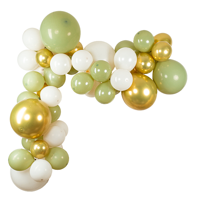 Kit Arche 56 Ballons Vert Sauge et Or La Sauge Green