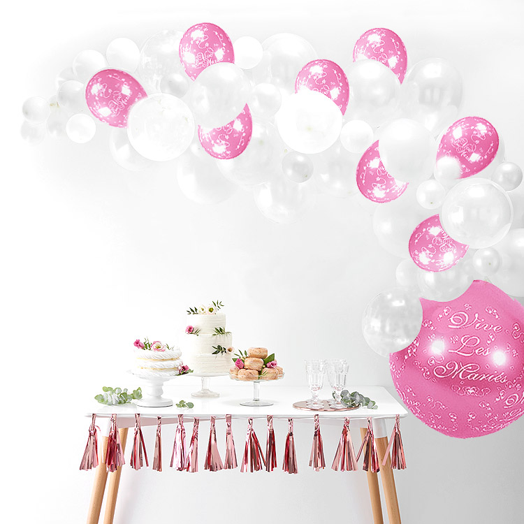 Kit Guirlande Ballon Or Blanc Rose Arche Ballon Décorations de