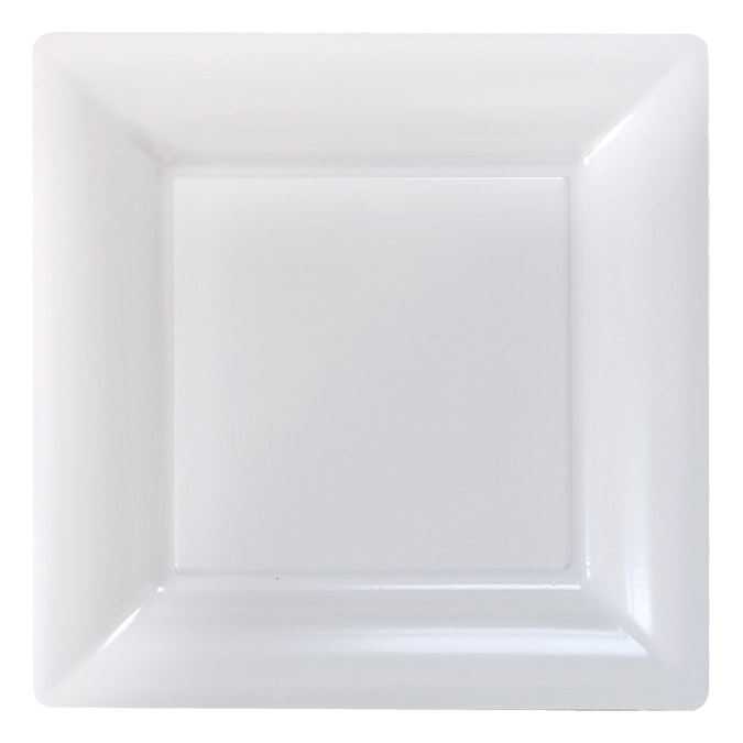 Assiette plastique blanc bande or 10,25'' x10 - Assiette jetable