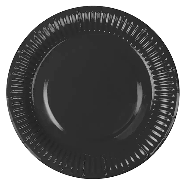 Lot De 24 Assiettes En Carton Jetables Noires Et Dorées Pour 40E