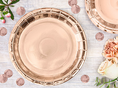 Assiettes Rose Gold jetables