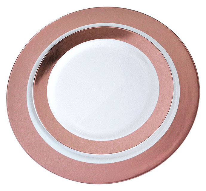 Petites Assiettes Lavable Réutilisable Ronde Rose Gold Fetes Vaisselle Jetable Mariage