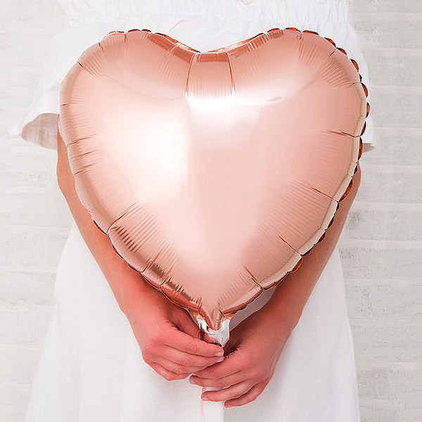 Ballon Mylar Rose Gold Coeur Aluminium 45cm