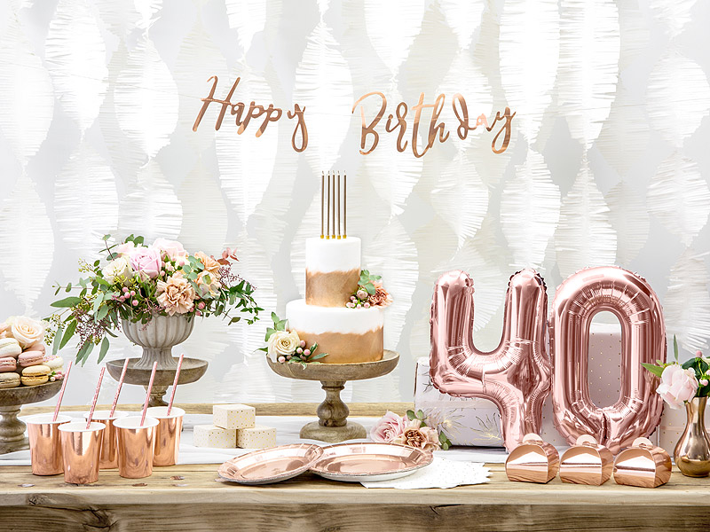 Serviettes papier 40 ans rose gold - Deco anniversaire 40 ans