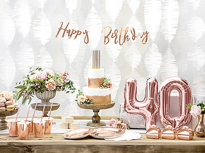 Ballon chiffre anniversaire mariage 40 ans rose gold