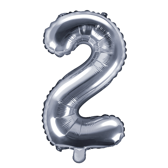 Ballon Chiffre 2 Argent  Ballons Chiffre Mylar pas cher