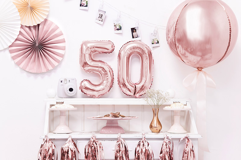 Ballon chiffre rose gold - décoration de fête