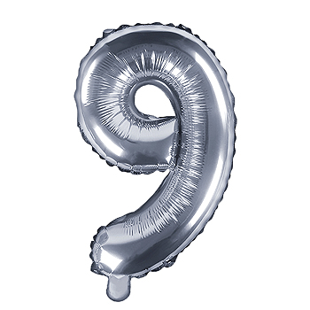 Ballon Chiffre 9 Argent