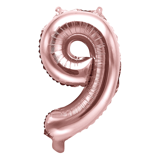 Ballon Chiffre 1 - Rose - Avec Couronne Or