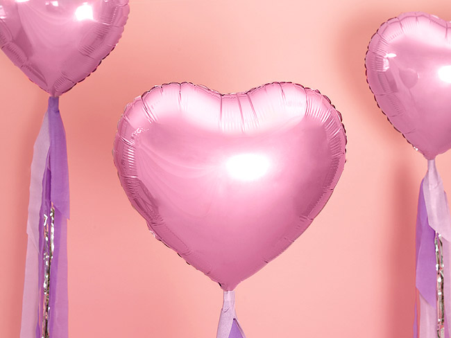 Ballon Mylar Aluminium Coeur 45cm Rose