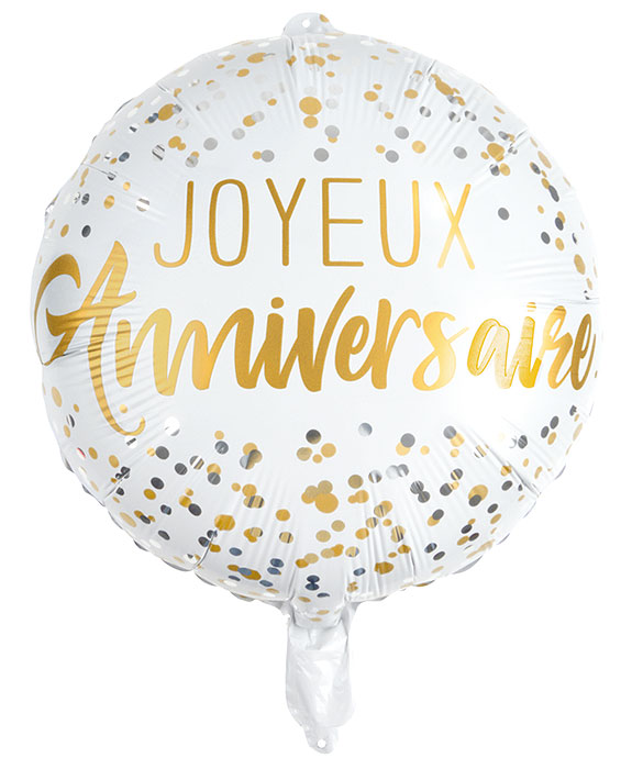 Grand Ballon Aluminium Anniversaire Doré