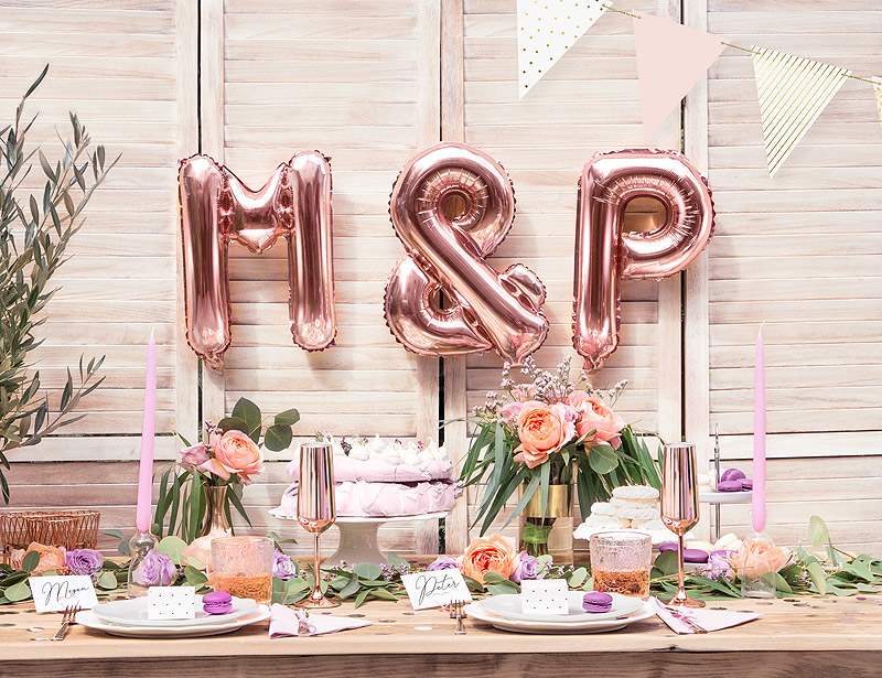 BALLON METAL ROSE GOLD LETTRE U - Festivitré