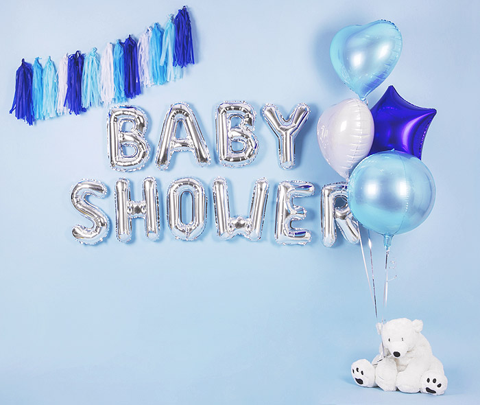 Ballon Coeur Blanc Décoration Mur Baby Shower Garcon