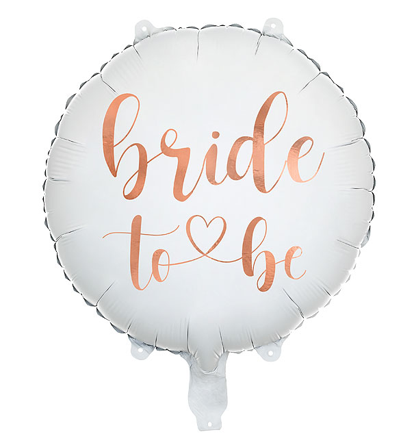 Ballon Aluminium Bride To Be Blanc et Rose Gold