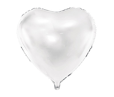 Ballon Mylar Aluminium Coeur Géant 45cm Blanc