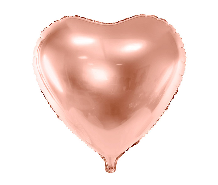 Grand Ballon Coeur Mylar Rose Dore