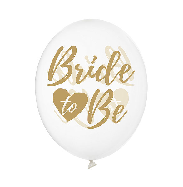 Ballons Just Married Blanc et Ocre Doré x10