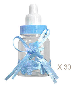 Biberon Dragées Baby Shower Garçon Bleu Ciel Turquoise