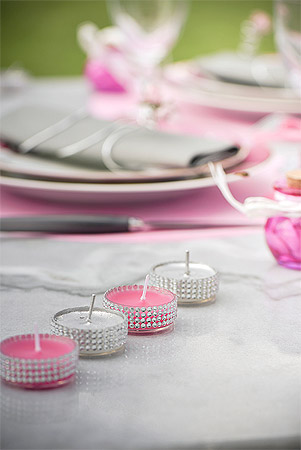 Bougie Chauffe Plat Fuchsia Déco Table Mariage