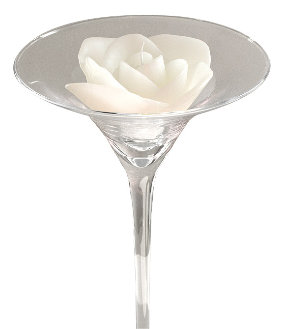 Vase martini bougie forme de rose