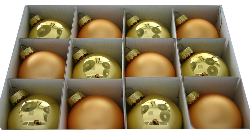 Grosses Boules en Verre 6 cm Luxes pour Sapin Doré