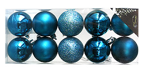 Le Pack 10 Boules de Noel Tendance Assorties Turquoise