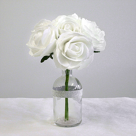 Bouquet Roses Blanches en Mousse