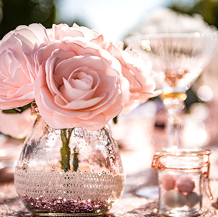 Bouquet Roses Artificielles Centre de Table Mariage