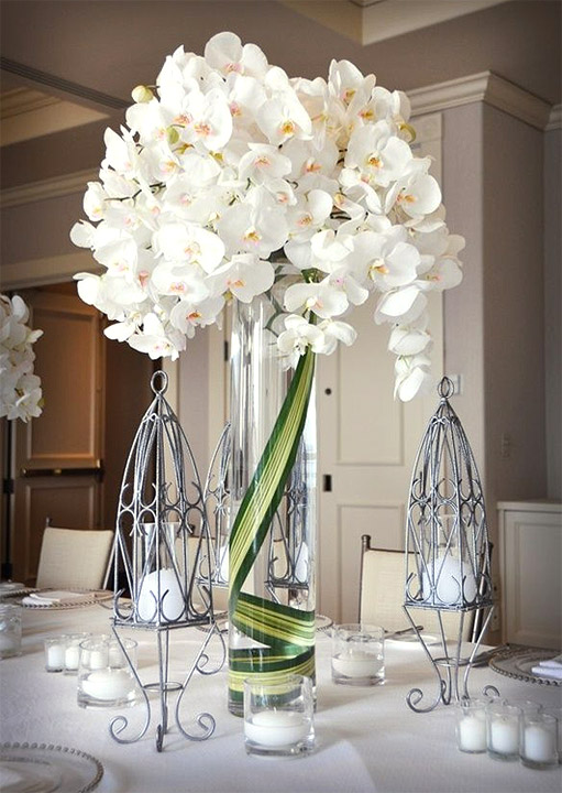 Orchidée Artificielle 85 cm Fleurs Blanches Mariage | Décoration Florale  Mariage