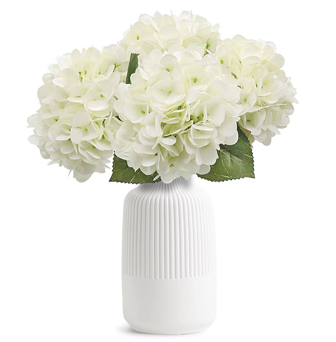 Bouquet Hortensias Artificiels Blanc | Décoration Florale Mariage