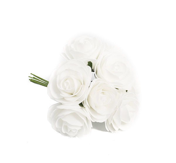 8 Roses Blanches Artificielles